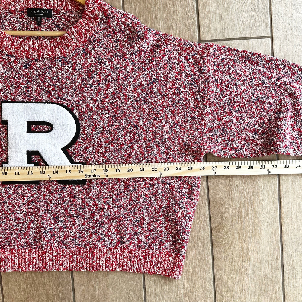Rag & Bone Womens Halstead Varsity Sweater Medium Chunky Knit Oversized Preppy - Picture 8 of 9
